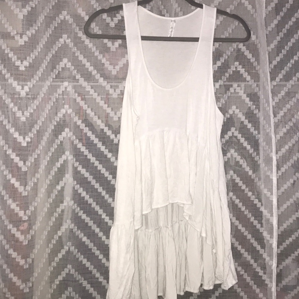Asymmetrical white crop top